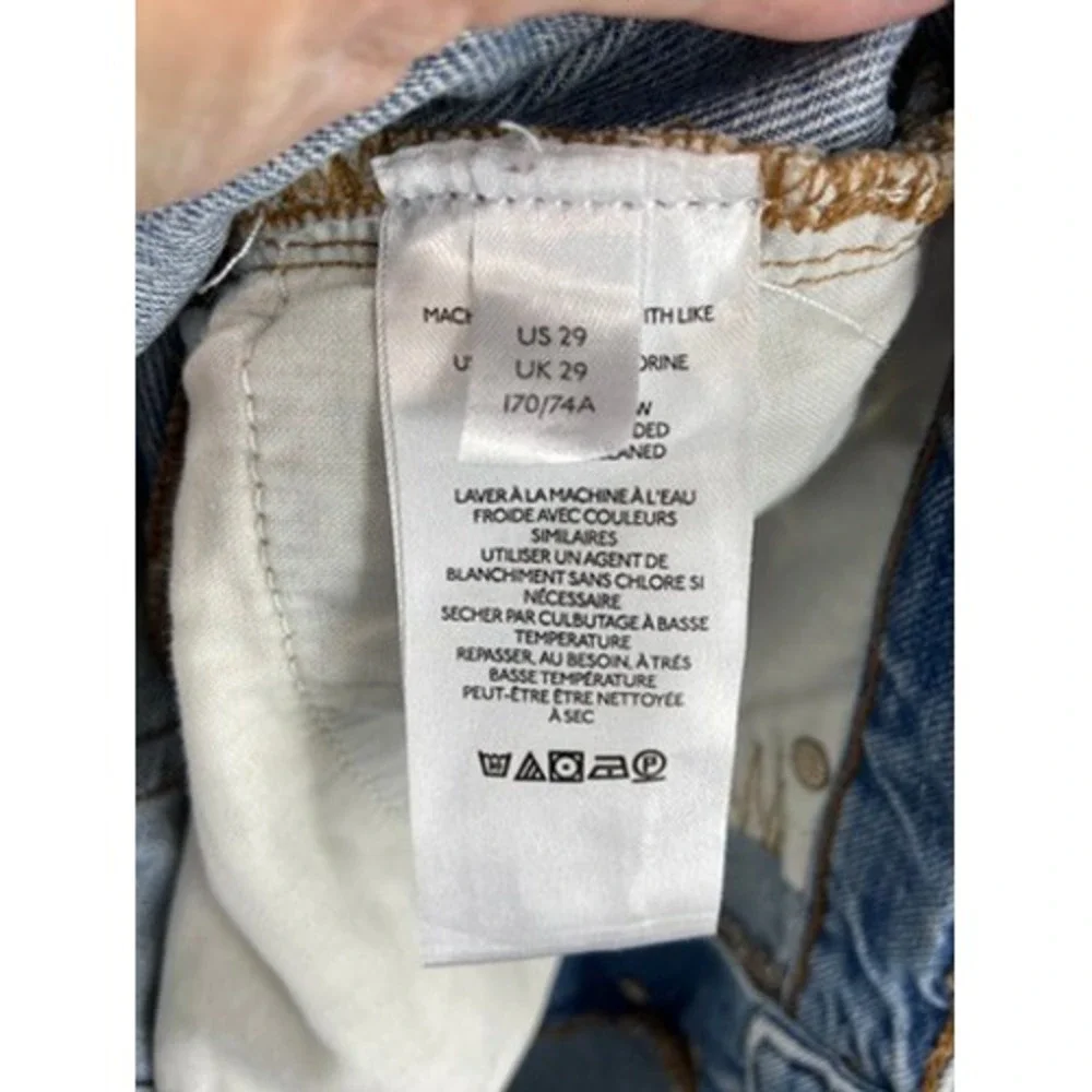 We The Free Jean Shorts Womens Sz 29 Makai Cut Off Denim Blue Distressed Hem